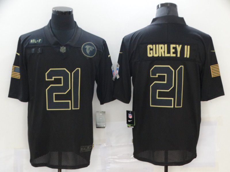Men Atlanta Falcons 21 Gurley ii Black gold lettering 2020 Nike NFL Jersey
